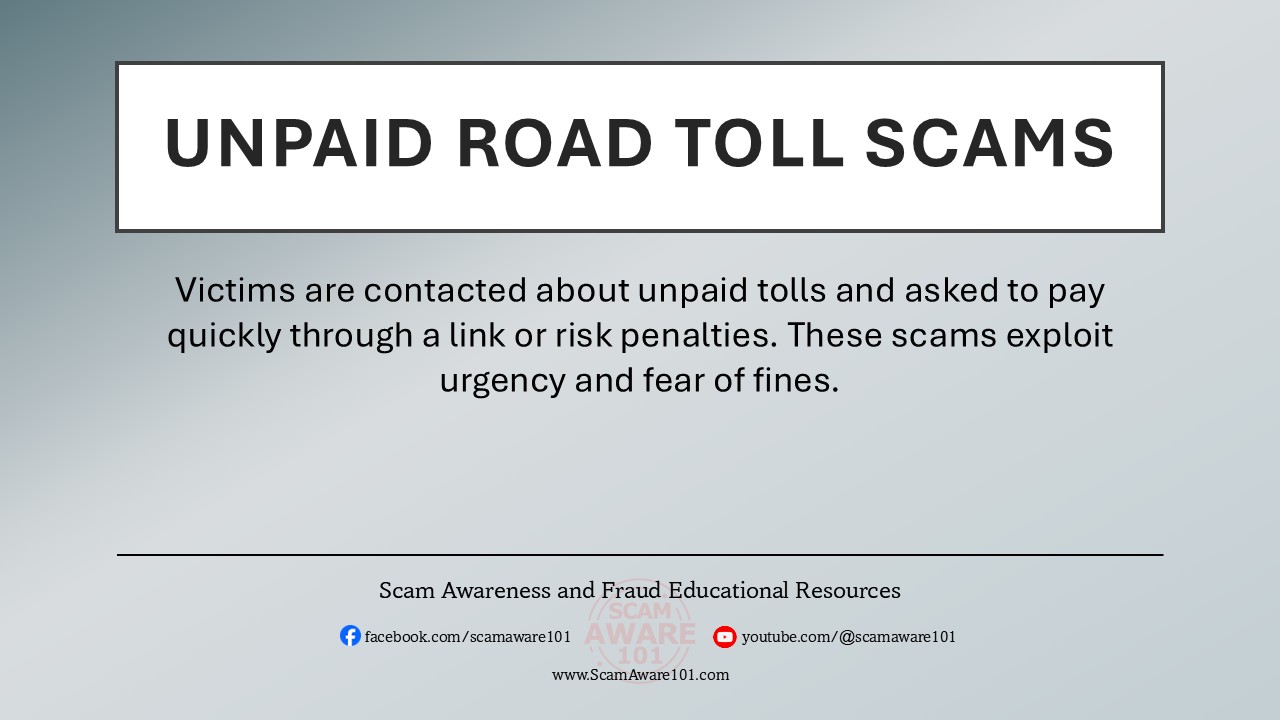 Unpaid Road Toll Scam